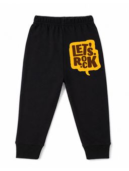 KAVEE - Unisex Cotton Bio washed Full Length Jogger Rock Star Print - Black