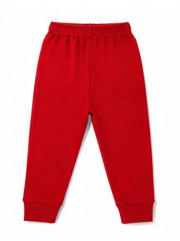 KAVEE - Unisex Cotton Bio washed Full Length Jogger Solid Colour - Red