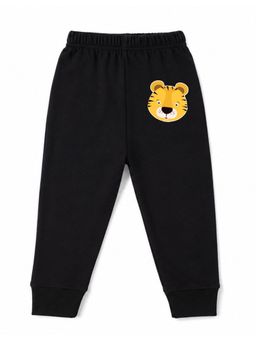 KAVEE - Unisex Cotton Bio washed Full Length Jogger Tiger Print - Black