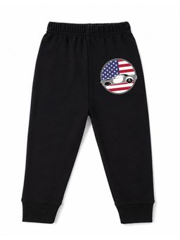 KAVEE - Unisex Cotton Bio washed Full Length Jogger Usa Car Print - Black