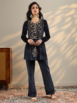 Libas - Grey Floral Regular Co-Ord Set