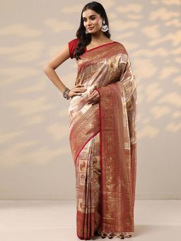 Libas - Multi-Color Woven Saree with Unstitched Blouse