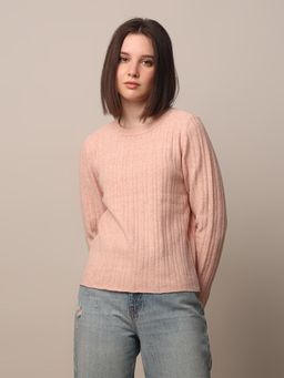 ONLY - Women Regular Fit Pink Pullover Sweater