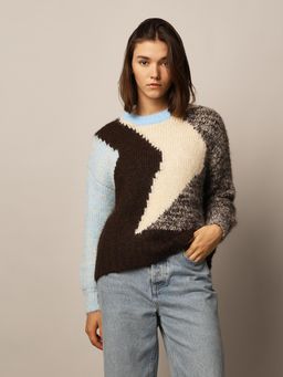 ONLY - Women Regular Fit Multi-Color Pullover Sweater