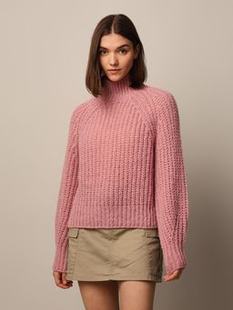 ONLY - Women Regular Fit Pink Sweater