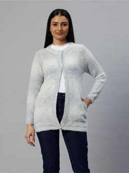 Pierre Carlo - Womens Grey Self Design Cardigans