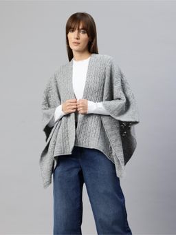 Pierre Carlo - Womens Grey Self Design Cardigans