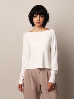ONLY - Women Loose Fit White Sweater