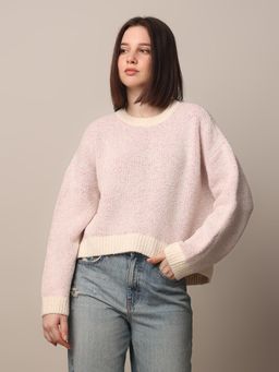 ONLY - Women Regular Fit Pink Pullover Sweater