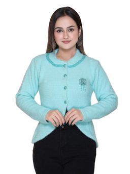 FASHSTORE - Womens Green Self Design Cardigans