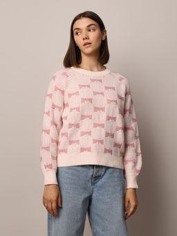 ONLY - Women Regular Fit Pink Pullover Sweater
