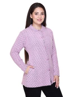 FASHSTORE - Womens Pink Self Design Cardigans