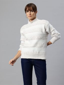 Pierre Carlo - Womens Multi-Color Stripes Sweater