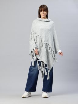 Pierre Carlo - Womens Grey Self Design Sweater