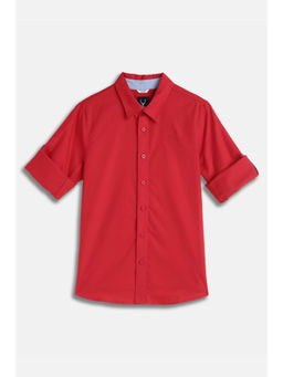Allen Solly - Boys Red Solid Casual Shirt