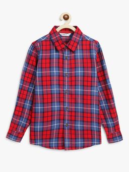 Campana - Boys Wilson Checked Full Sleeve Shirt Red & Blue