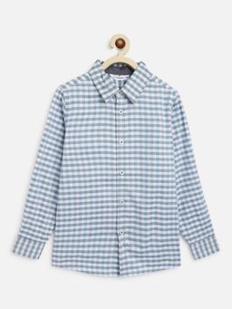 Campana - Boys Wilson Checked Full Sleeve Shirt Blue & Grey