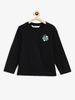 Campana - Boys Luciano Conversational Print Full Sleeve T-Shirt Black