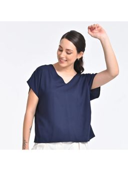 Saltpetre - Women Solid Modal Indigo Dolman Sleeve Top
