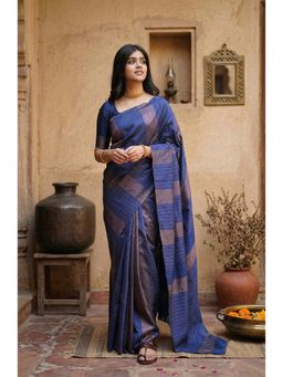 Anjaneya Sarees - Blue Designer Banarasi Silk Kanjivaram Saree with Unstitched Blouse