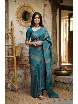 Anjaneya Sarees - Green Designer Banarasi Silk Kanjivaram Saree with Unstitched Blouse