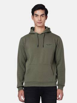 Pepe Jeans - Solid Long Sleeves Men Olive Hoodie