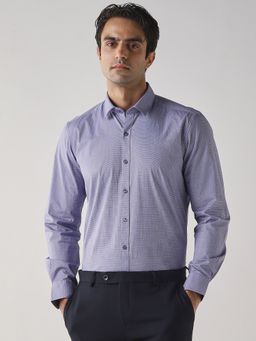 Reid & Taylor - Men's Lavender Cotton Lycra Formal Shirt
