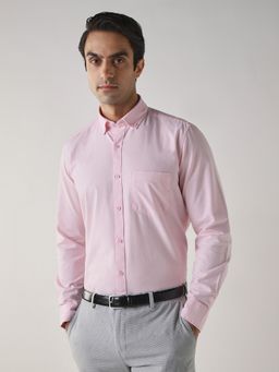 Reid & Taylor - Men's Pink Cotton Formal Shirt