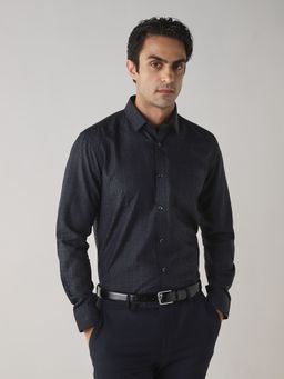Reid & Taylor - Men's Black Cotton Formal Shirt