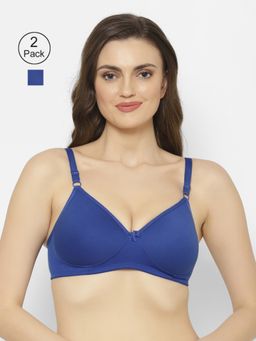 Floret - Wirefree Padded Seamless Bra - Blue