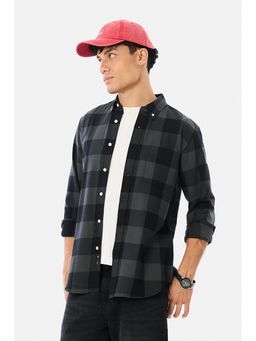 Snitch - Grey Checks Full Sleeves Slim Casual Shirt for Men