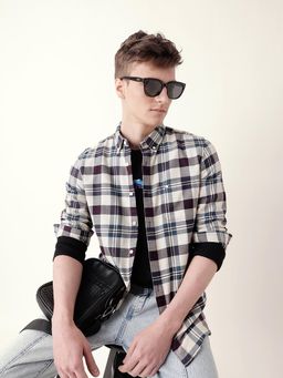 The Bear House - Classic Men’s Casual Checkered Multi-Color Shirt