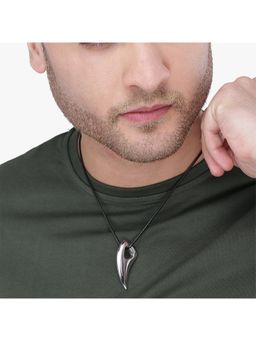 Yellow Chimes - Black Silver-Toned Rhodium-Plated Pendant With Chain