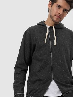 Campus Sutra - Men Speckled Hooded Jacket