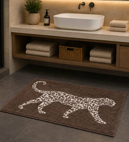 OBSESSIONS - Chocolate Brown 1750 GSM Cotton Anti-Skid Luxury Bath Mat