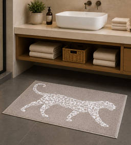 OBSESSIONS - Taupe 1750 GSM Cotton Anti-Skid Luxury Bath Mat