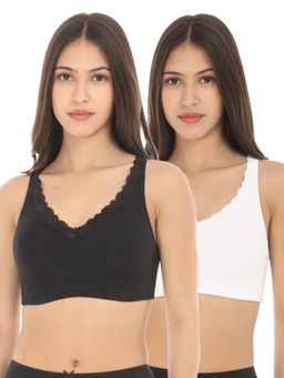Adira - Women Black & White Regular Bliss Bra (Pack of 2)
