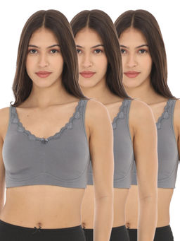 Adira - Women Grey Regular Bliss Bra (Pack of 3)