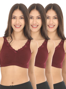 Adira - Women Wine Regular Bliss Bra (Pack of 3)