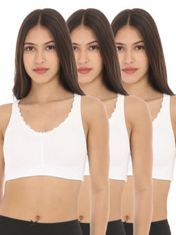 Adira - Women White Regular Bliss Bra (Pack of 3)