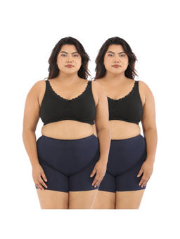 Adira - Women Plus Size Black Regular Bliss Bra (Pack of 2)