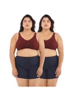 Adira - Women Plus Size Maroon Regular Bliss Bra (Pack of 2)