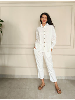The Quince Life - Serene White Tunic Shirt With Pant