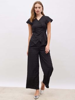 Styli - Women's Asymmetric Waistcoat with Trouser (Set of 2)