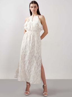 VERO MODA - White Ruffle Midi Dress
