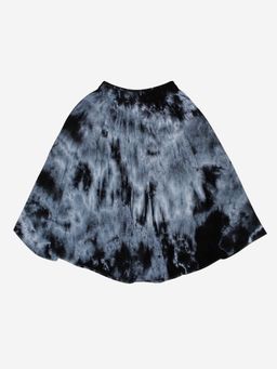 KiddoPanti - Black Girls Tie and Dye Flared Skirt