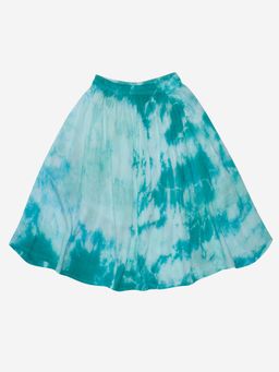 KiddoPanti - Green Girls Tie and Dye Flared Skirt