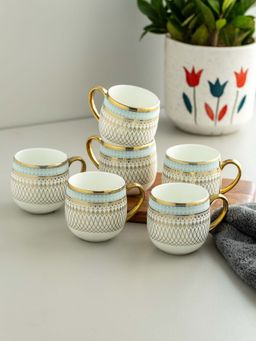 CLAY CRAFT - Charlie Ebony Fine Ceramic 200ml Tea Cups (Pack of 6)