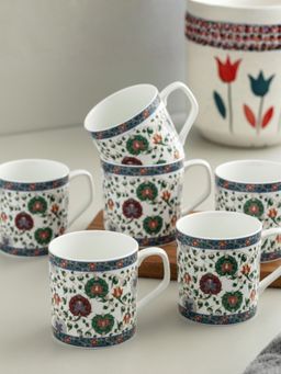 CLAY CRAFT - Director Hilton Fine Ceramic 215ml Tea Cups (Pack of 6)