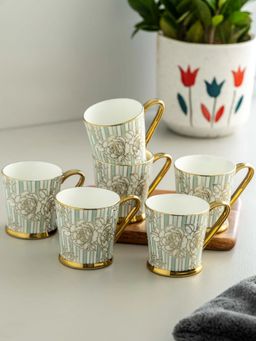 CLAY CRAFT - Petter Ebony Fine Ceramic 180ml Tea Cups (Pack of 6)